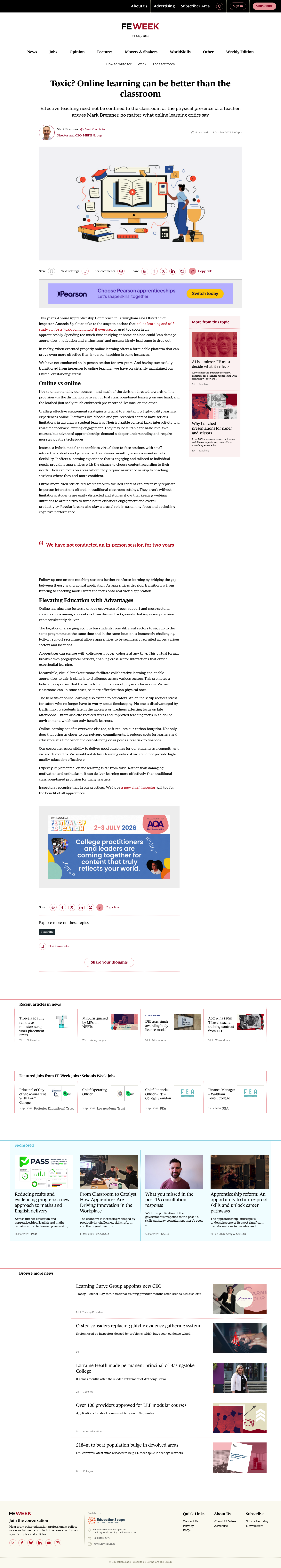 Spielman is wrong about online learning and Ofsted knows it
