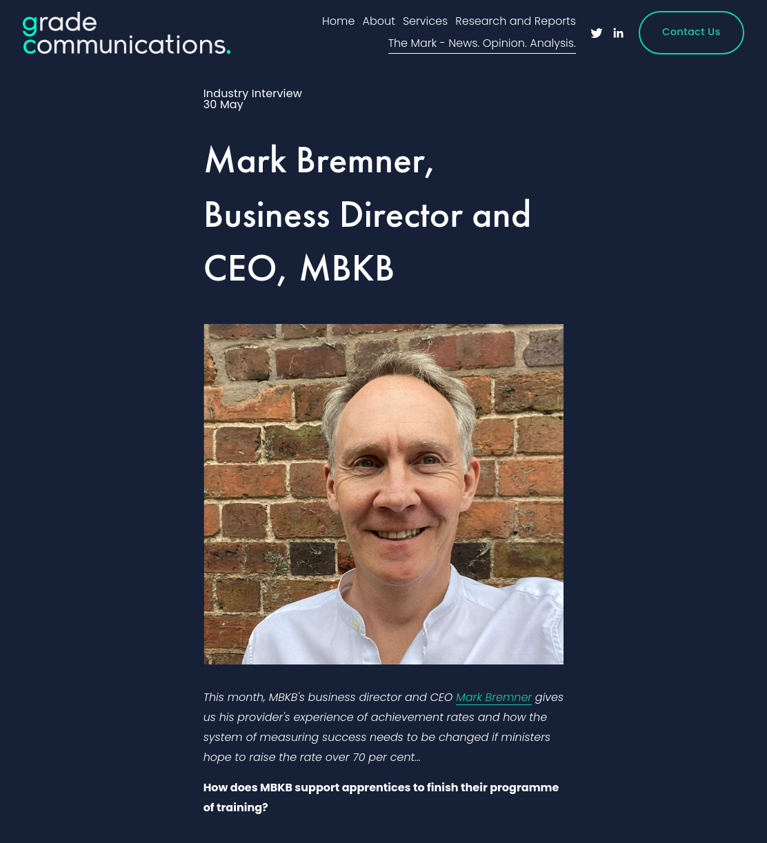 Mark Bremner, Business Director and CEO, MBKB
