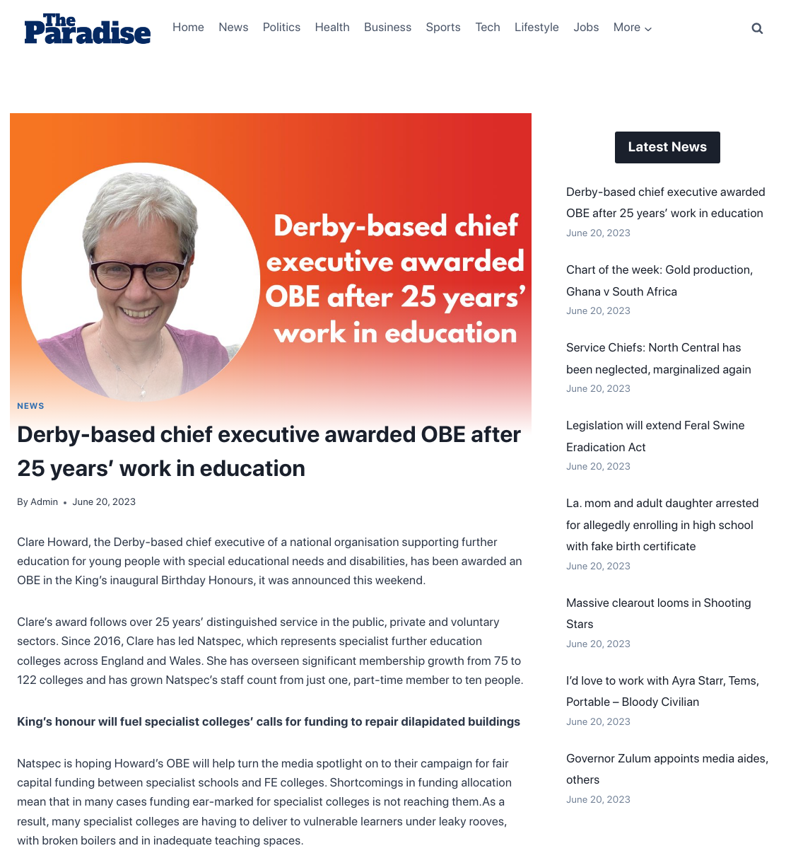 Derby-based chief executive awarded OBE after 25 years’ work in education | The Paradise