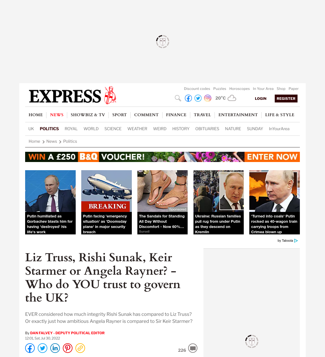Liz Truss, Rishi Sunak, Keir Starmer or Angela Rayner? -Who do YOU trust to govern the UK?