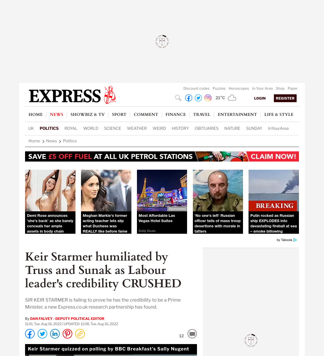 Keir Starmer humiliated by Truss and Sunak as Labour leader's credibility CRUSHED
