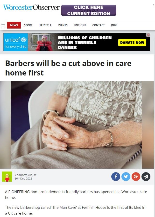 Barbers will be a cut above in care home first