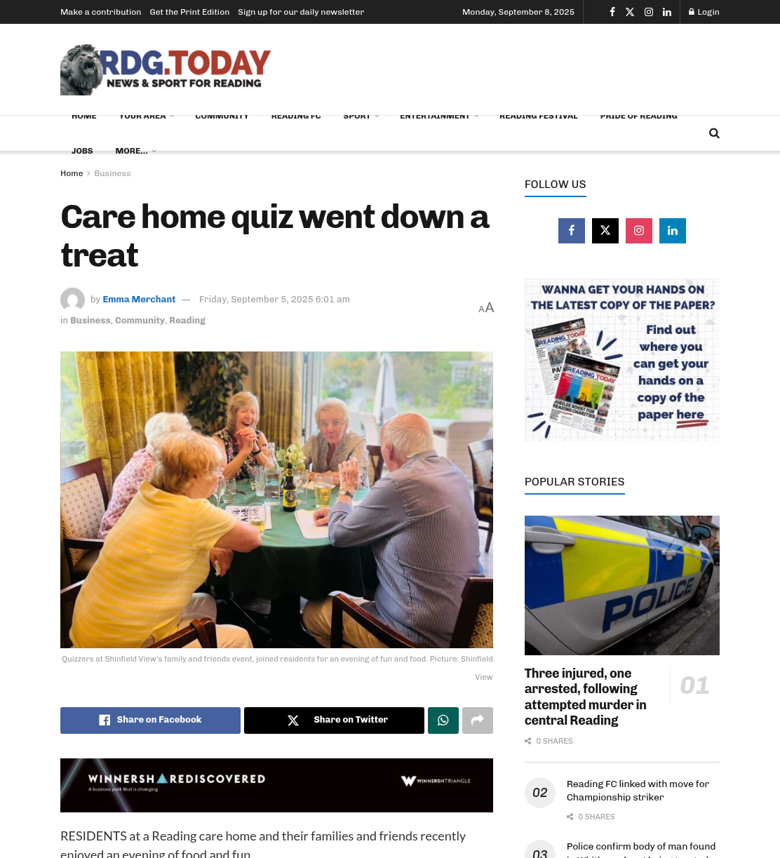 Care home quiz went down a treat
