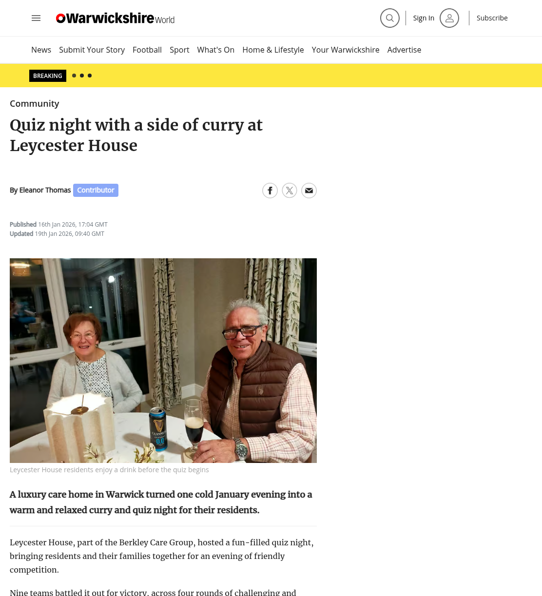 Quiz night with a side of curry at Leycester House