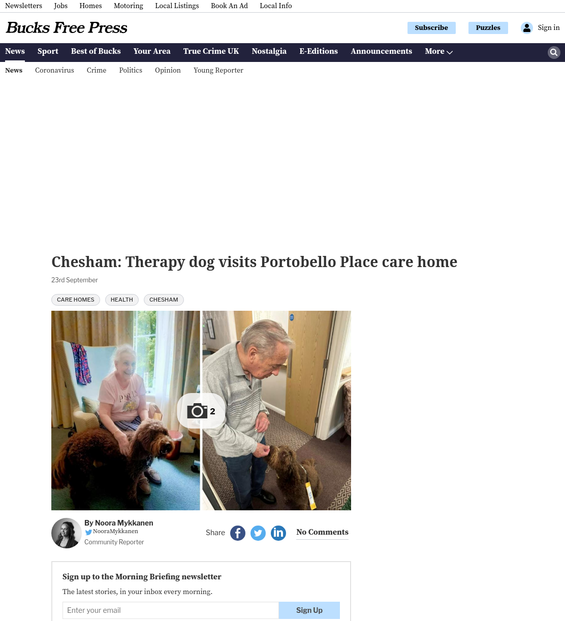 Therapy dog spreads love to pet owners at care home