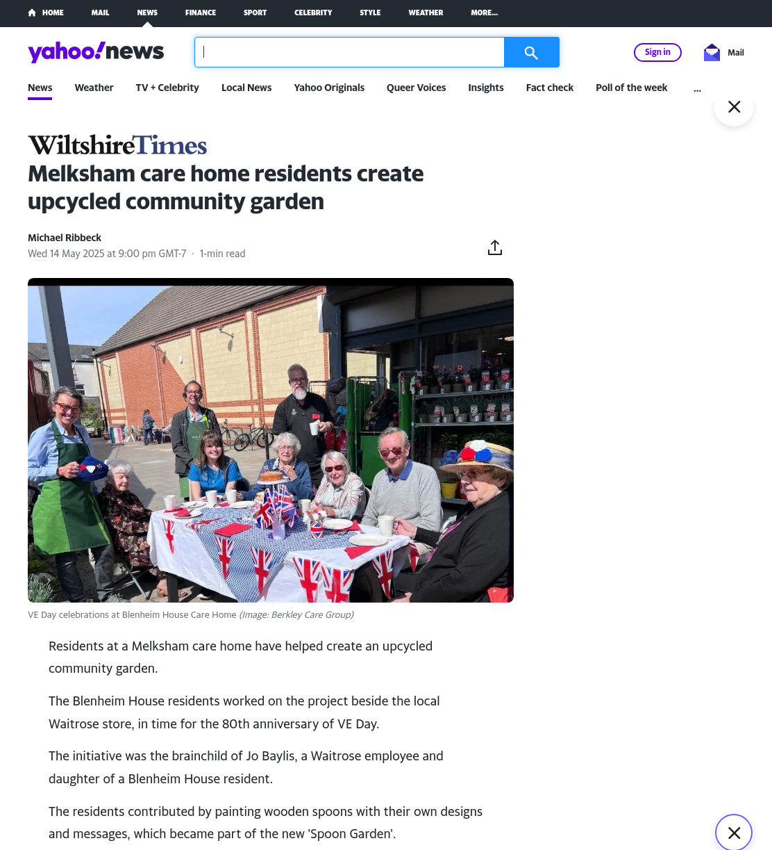 Melksham care home residents create upcycled community garden