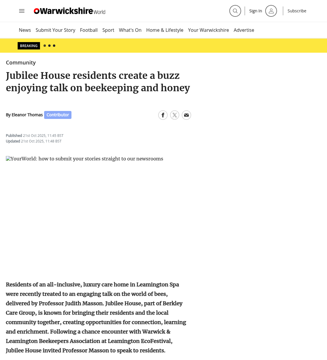 Jubilee House residents create a buzz enjoying talk on beekeeping and honey