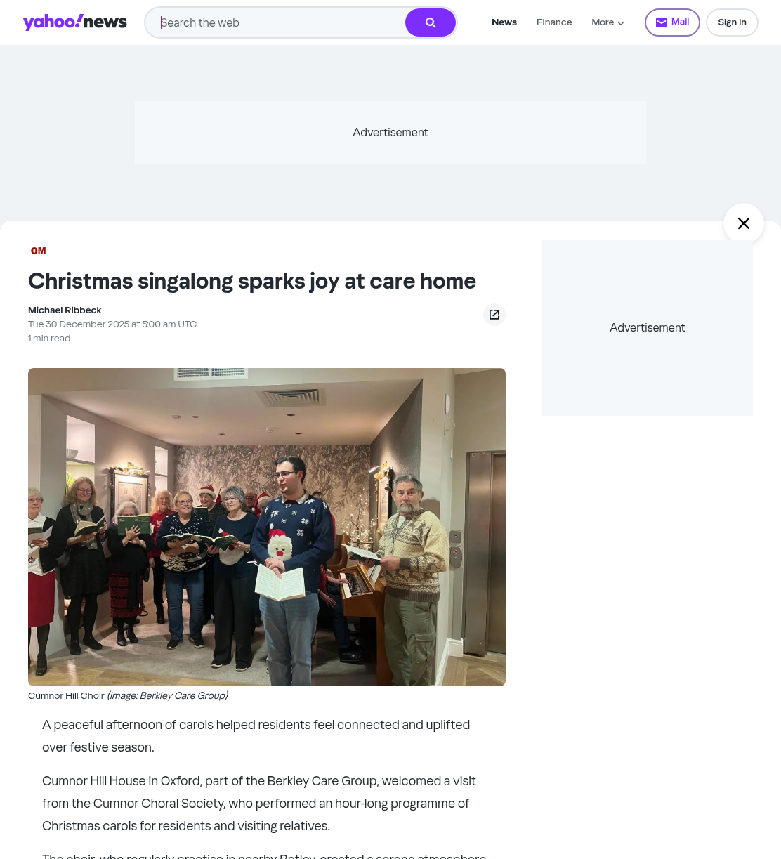 Christmas singalong sparks joy at care home