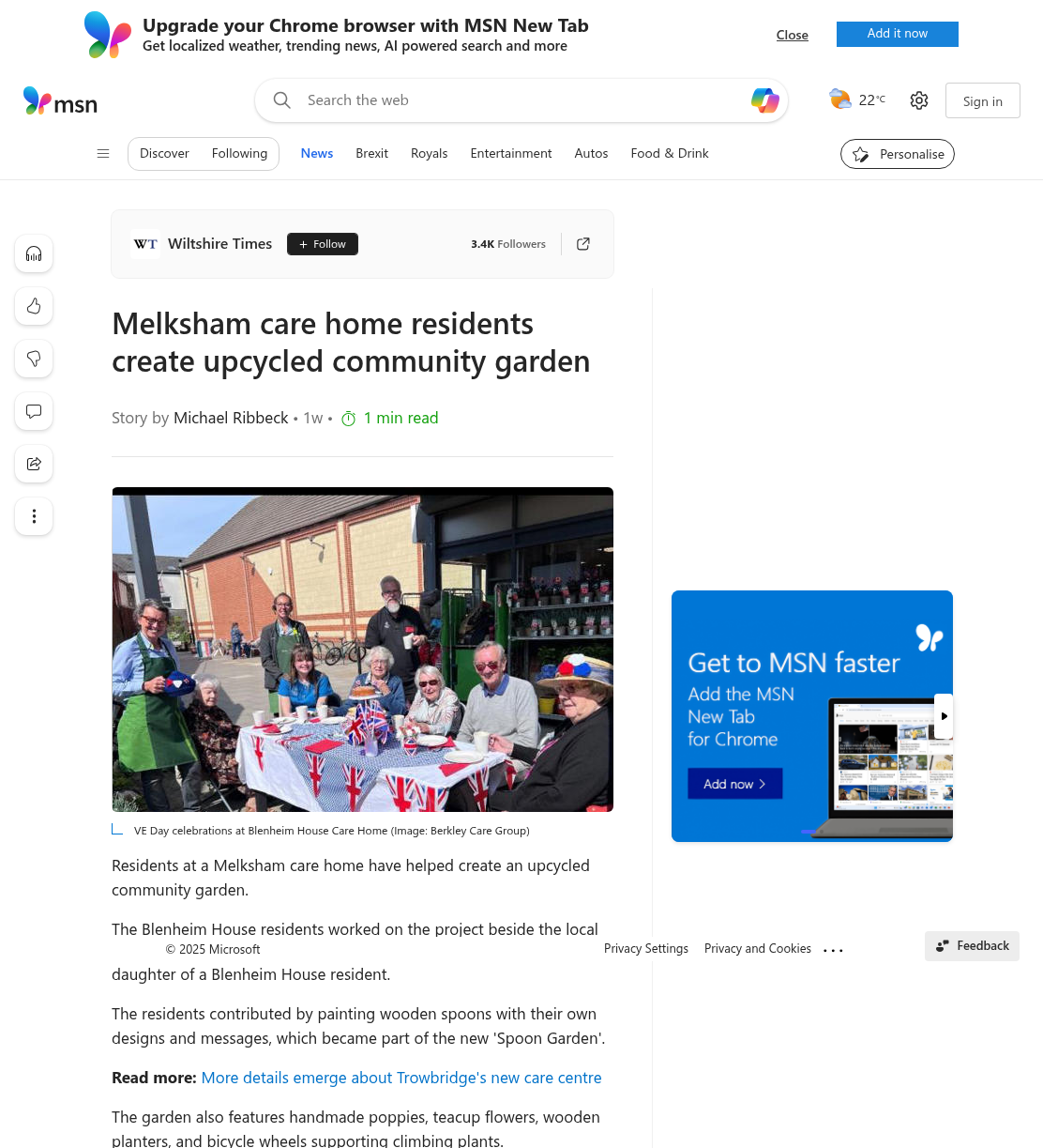 Melksham care home residents create upcycled community garden