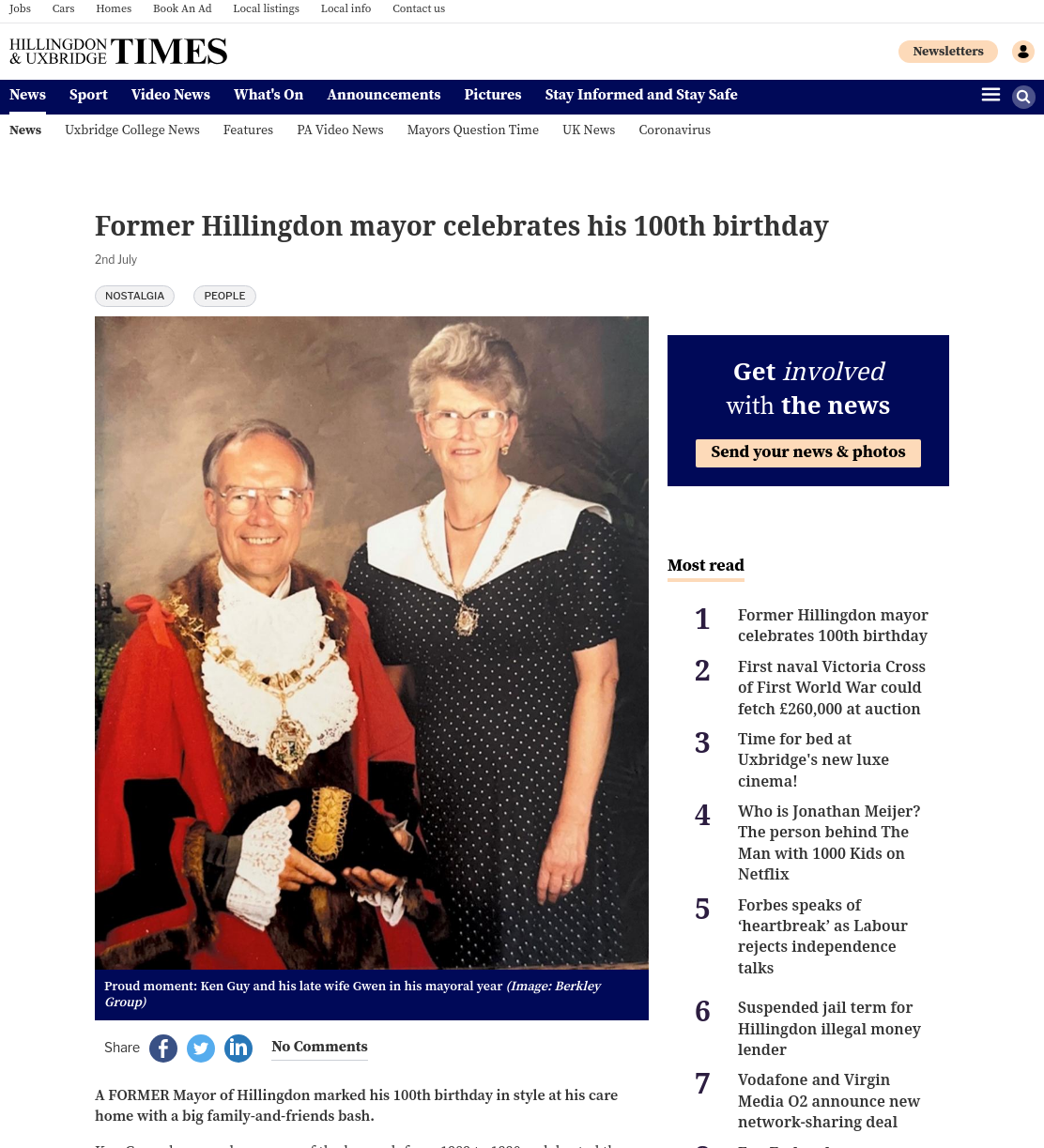 Former Hillingdon mayor celebrates 100th birthday