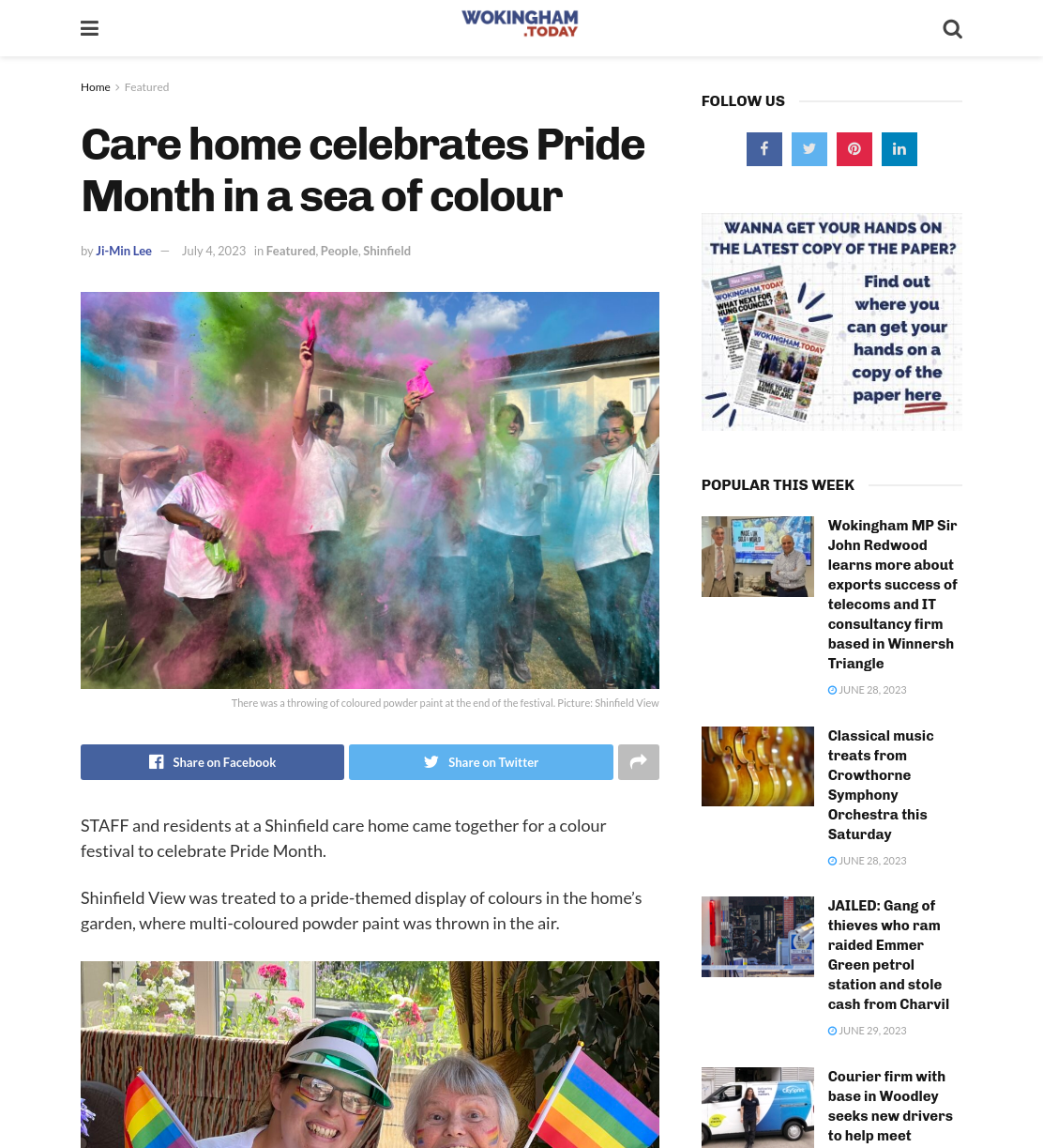 Care home celebrates Pride Month in a sea of colour