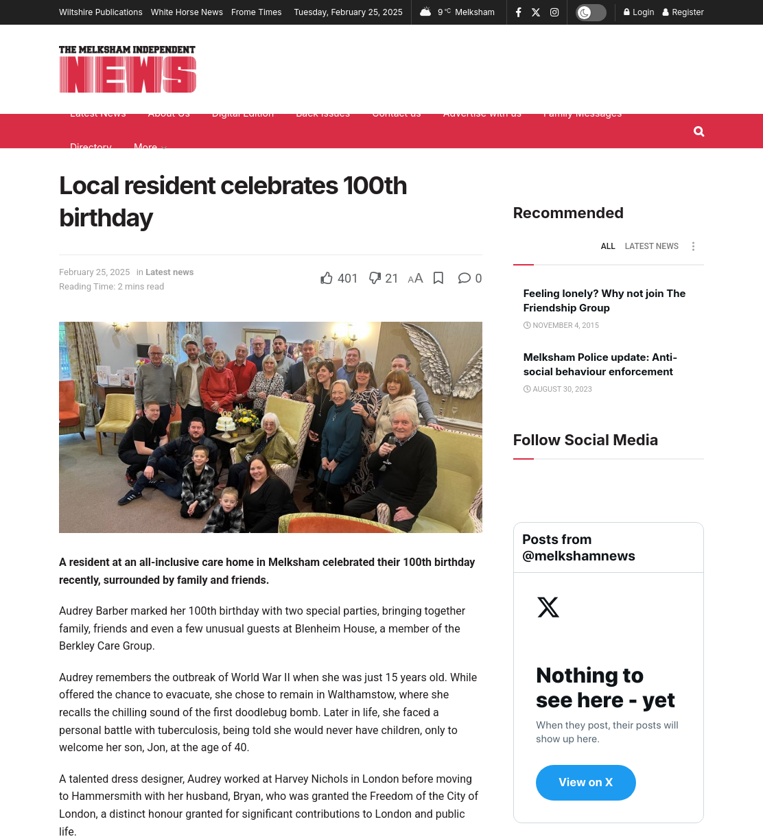 Local resident celebrates 100th birthday