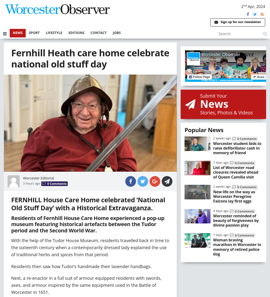 Fernhill Heath care home celebrate national old stuff day