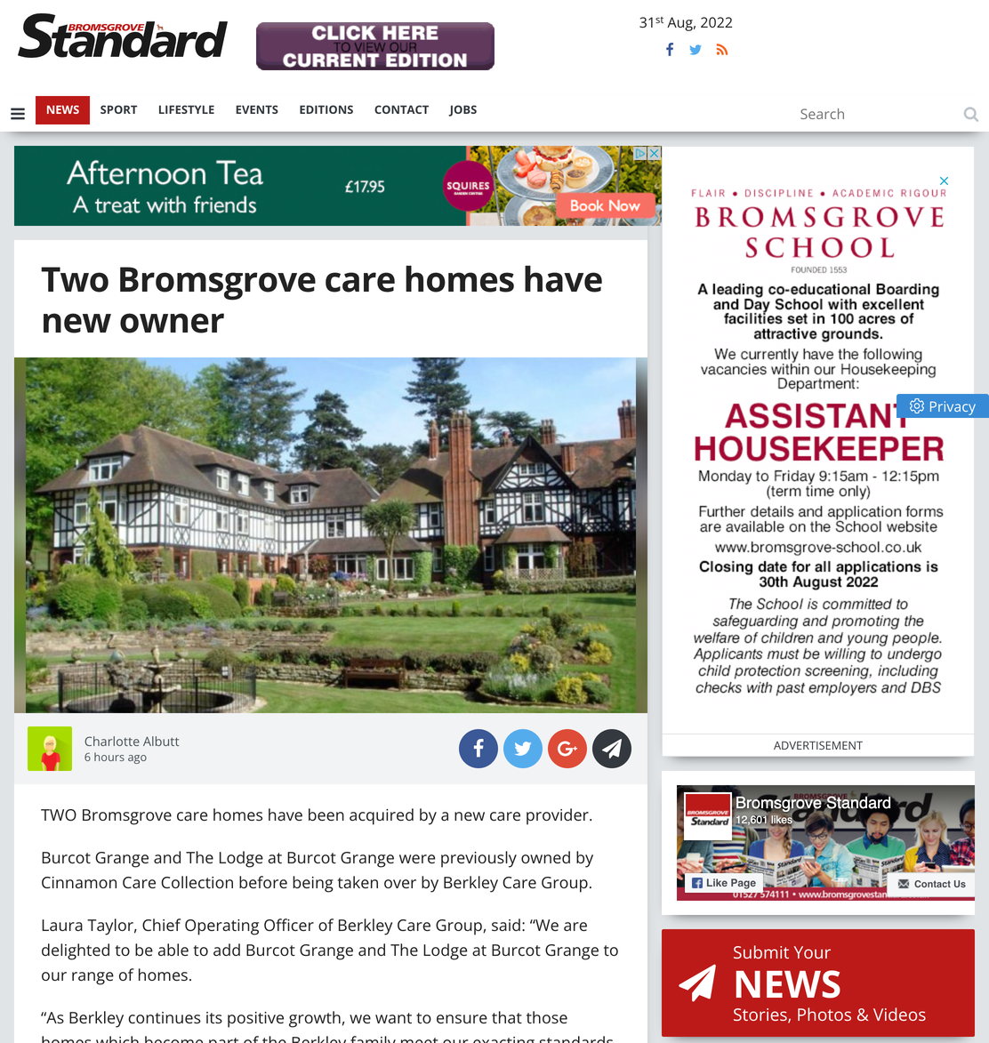 Two Bromsgrove care homes have new owner