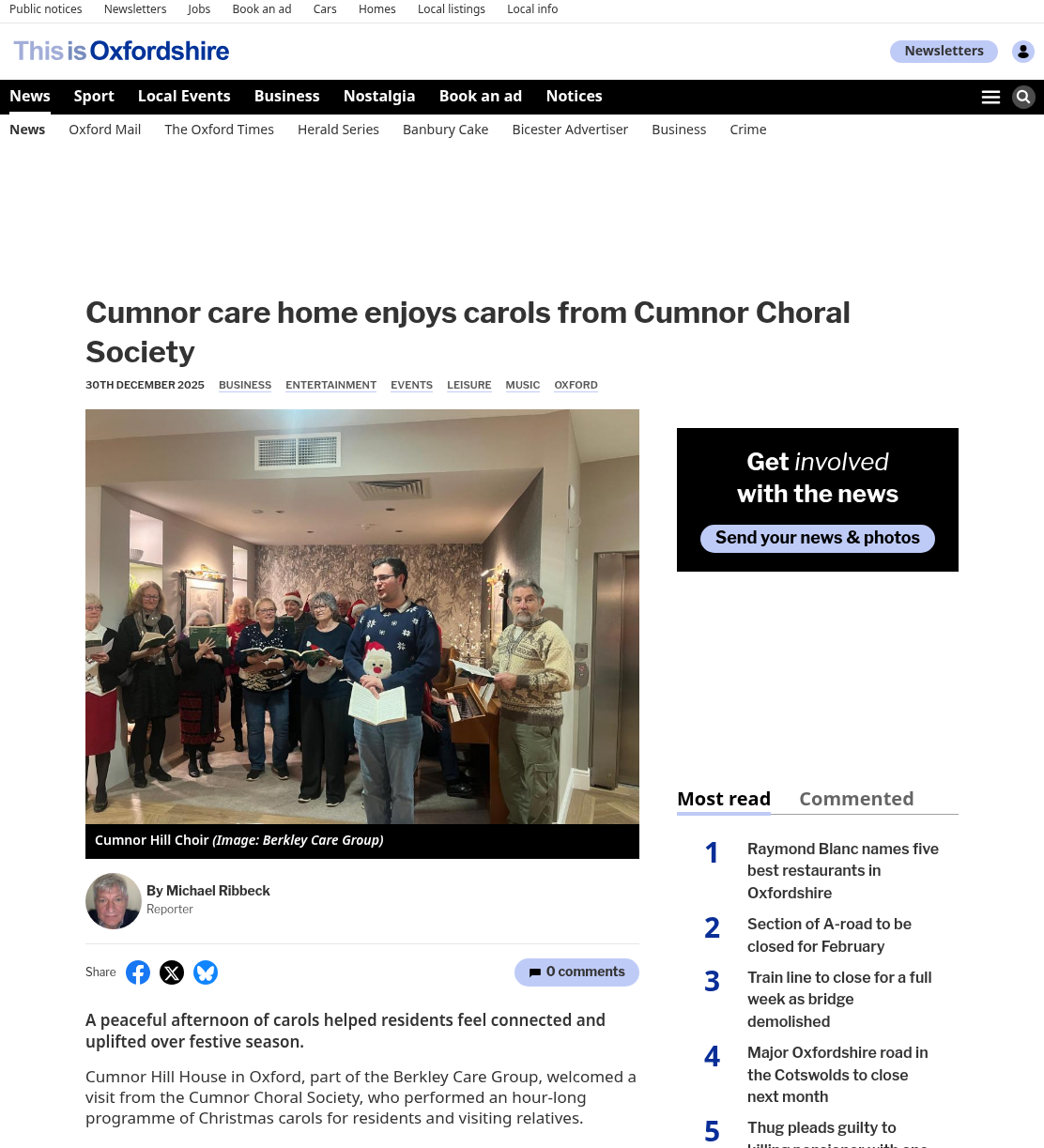 Christmas singalong sparks joy at care home