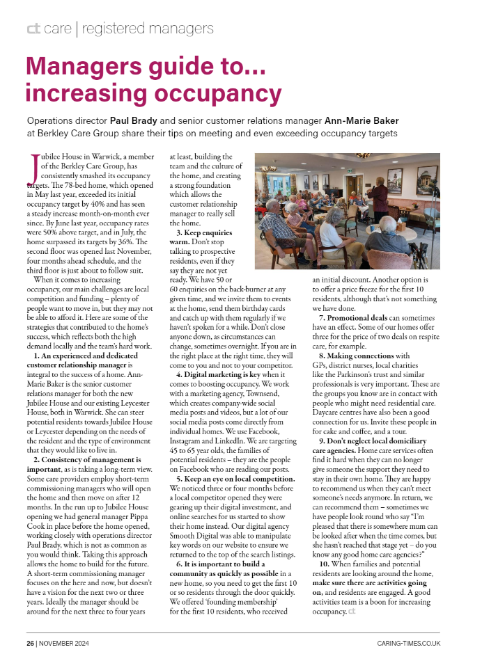 Caring Times November 2024 | Caring Times