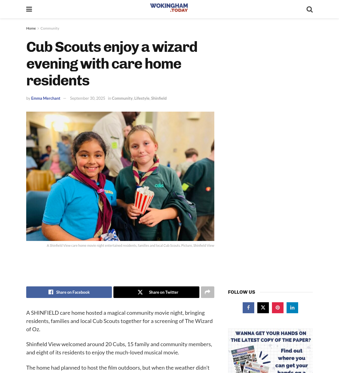 Cub Scouts enjoy a wizard evening with care home residents
