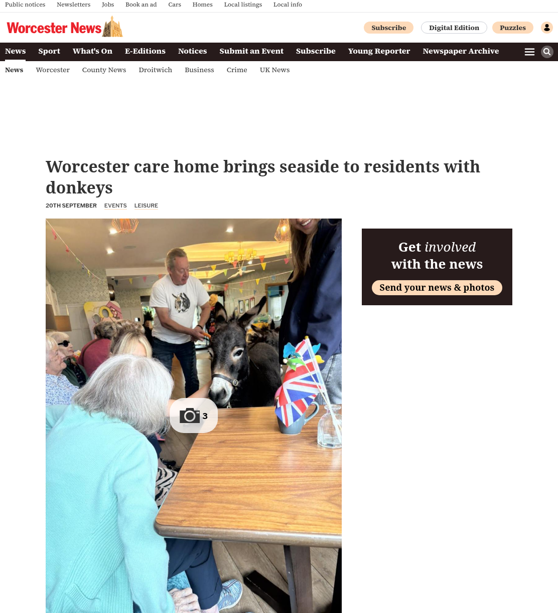 Care home brings seaside to its residents with donkeys and Punch and Judy