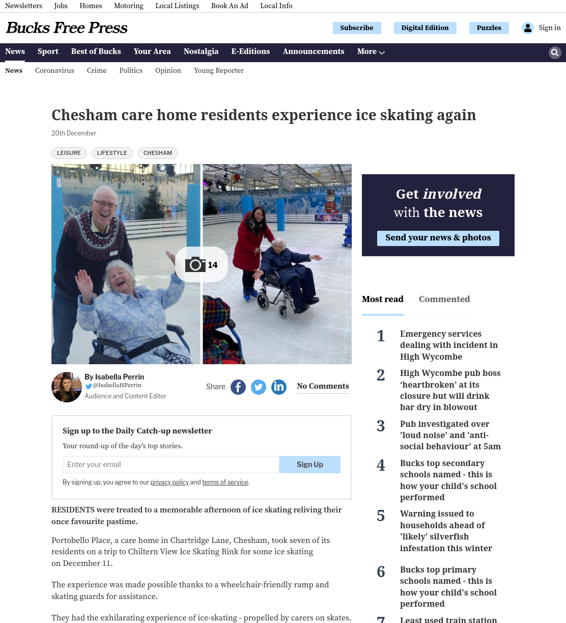 Care home residents enjoy nostalgic trip to ice rink