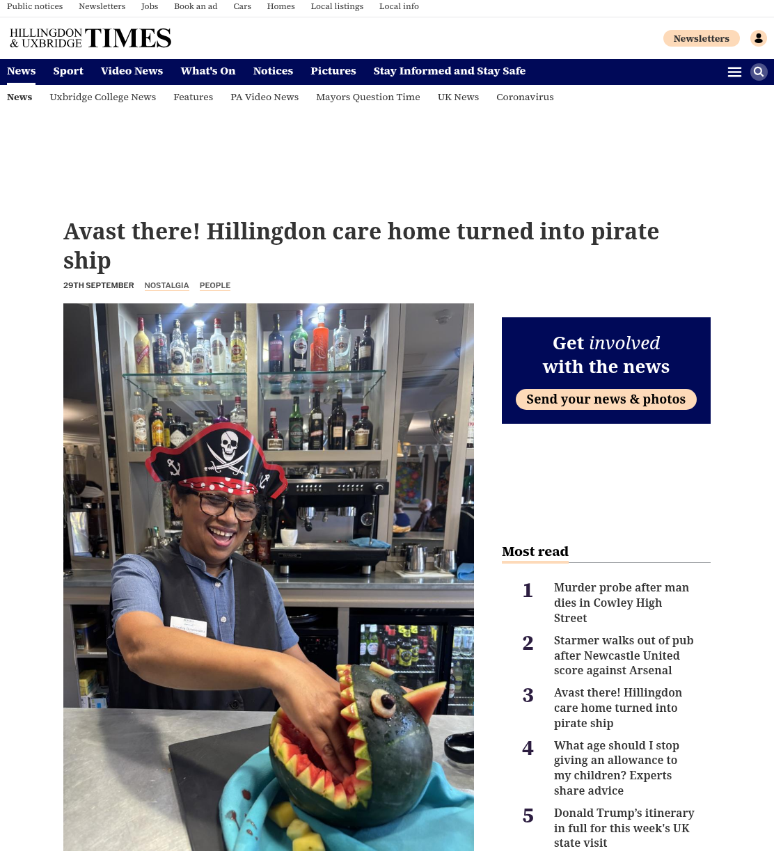 Avast there! Hillingdon care home turned into pirate ship