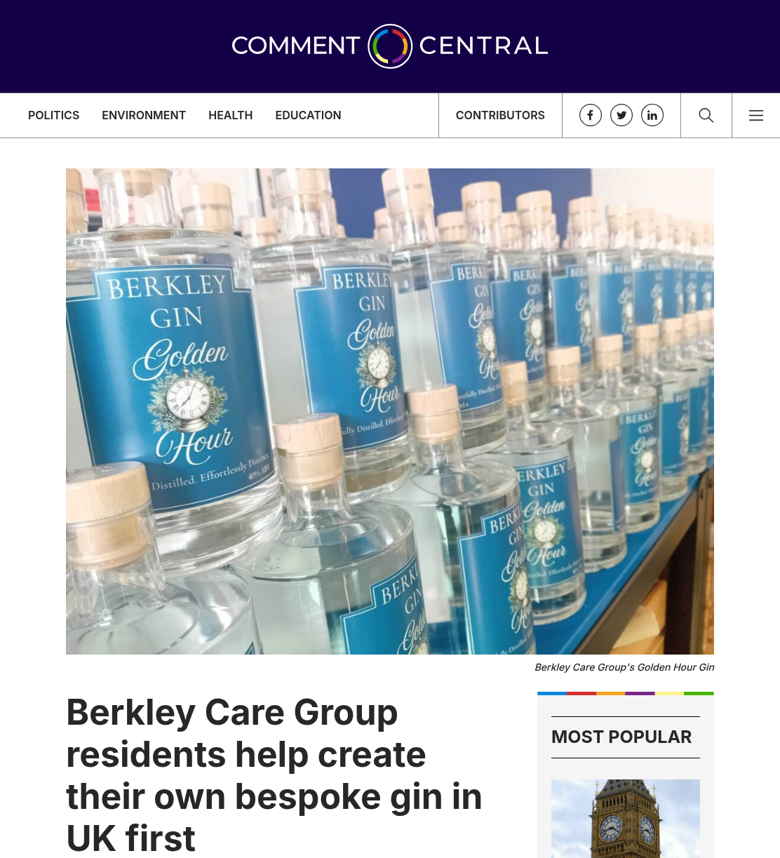 Berkley Care Group residents help create their own bespoke gin in UK first