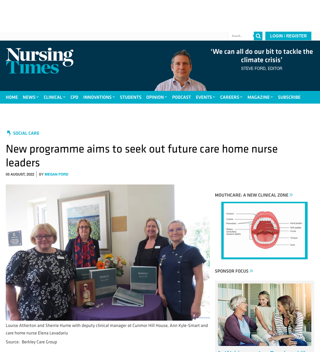 New programme aims to seek out future care home nurse leaders | Nursing Times