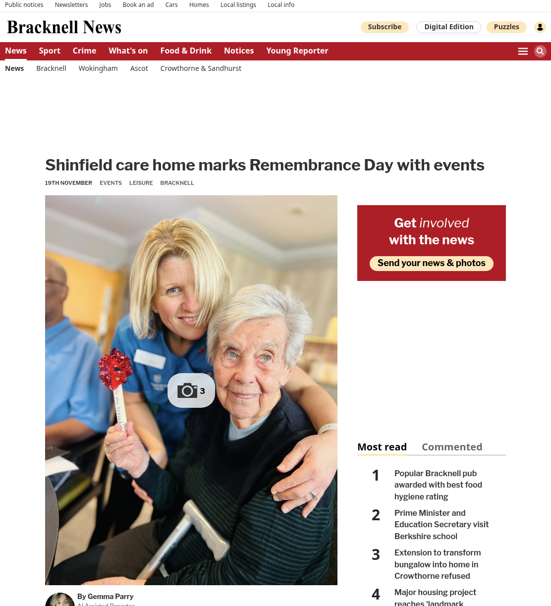 Care home marks Remembrance Day with programme of events