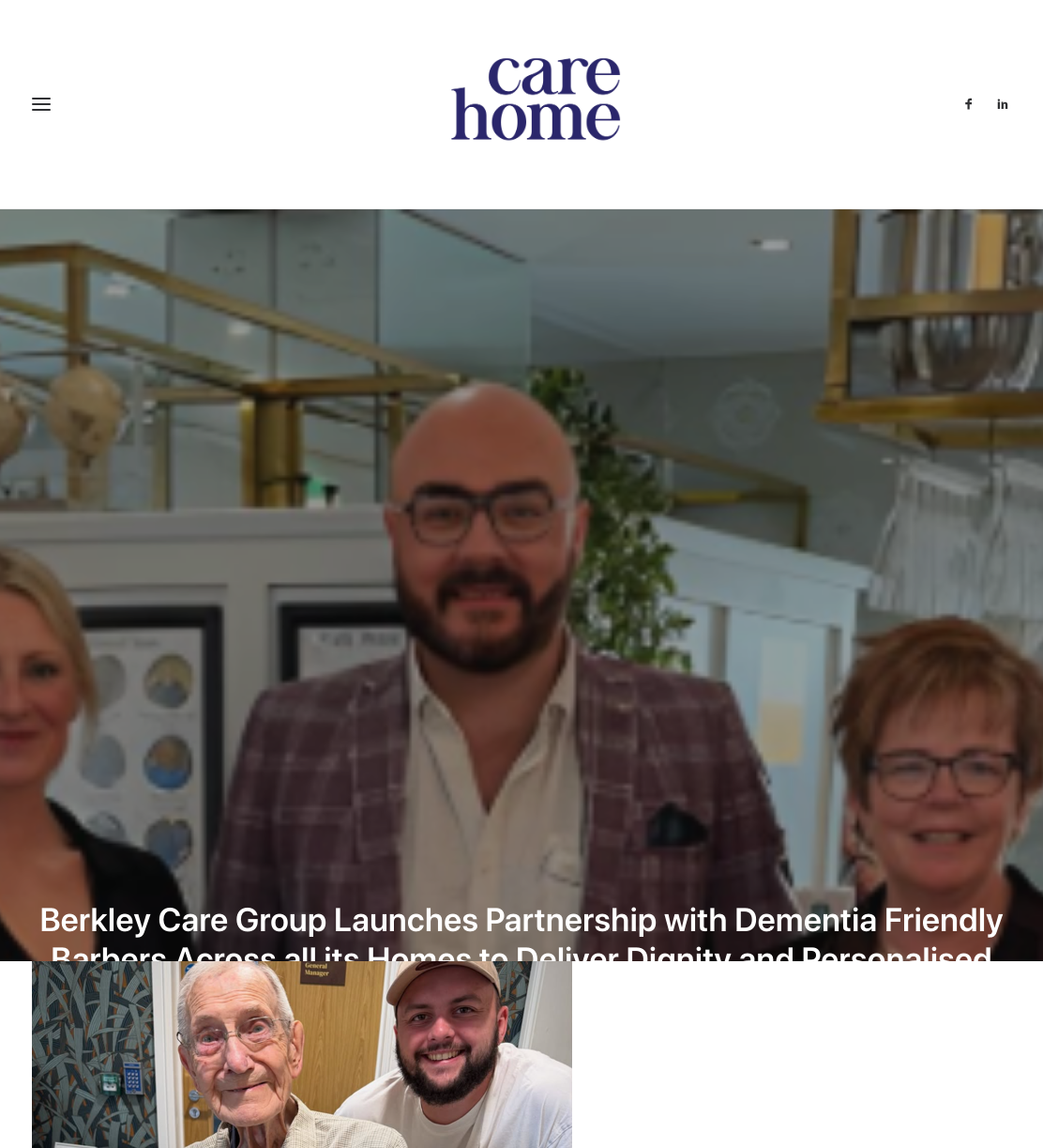 Berkley Care Group Launches Partnership with Dementia Friendly Barbers Across all its Homes to Deliver Dignity and Personalised Care » Care Home Magazine
