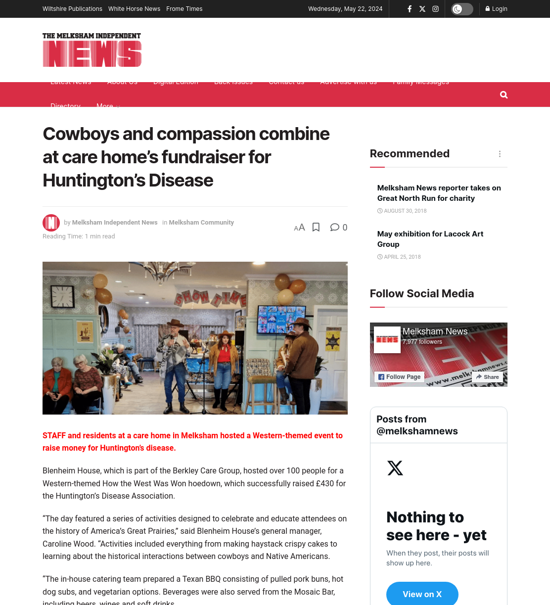 Cowboys and compassion combine at care home’s fundraiser for Huntington’s Disease