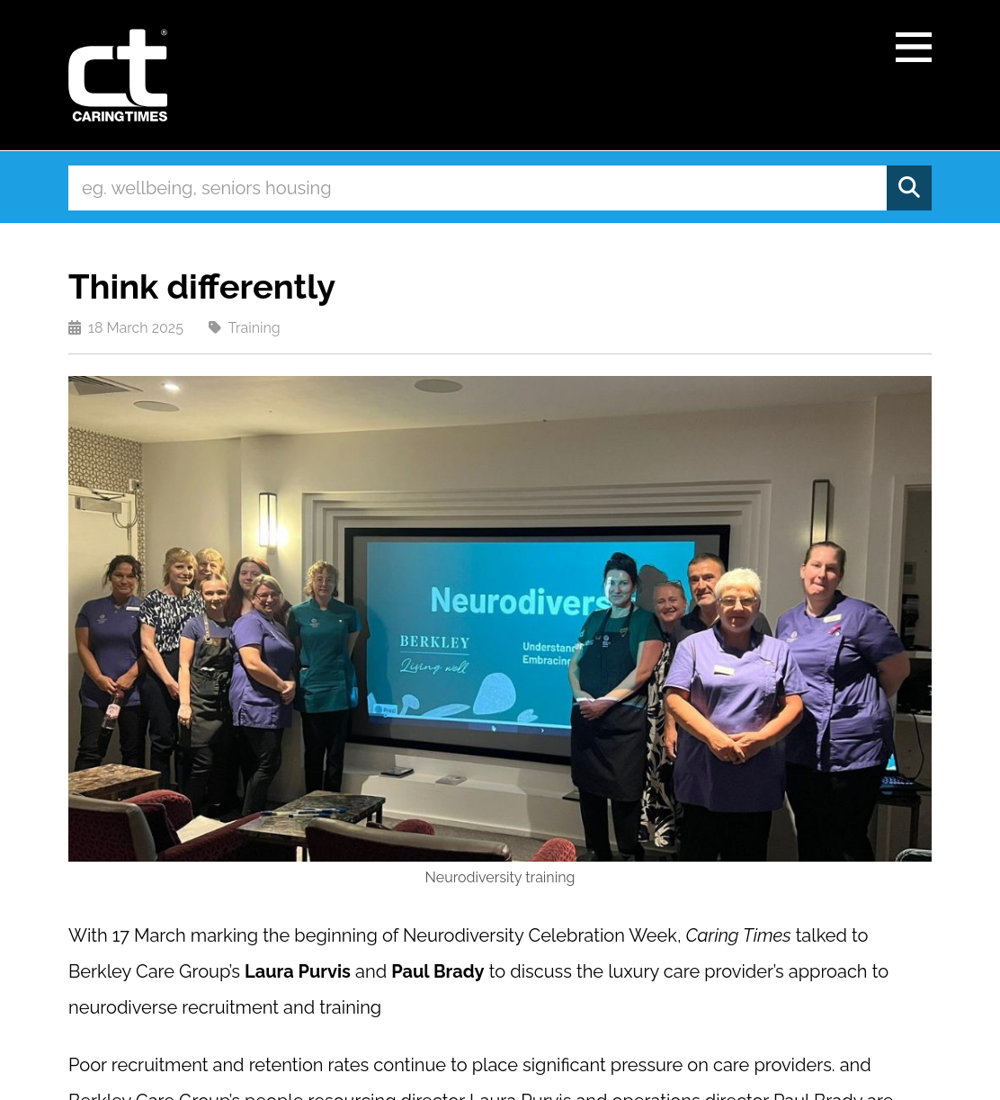 Think differently | Caring Times