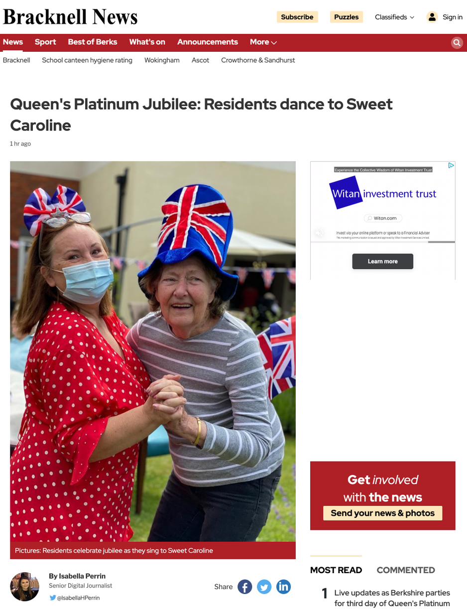Queen's Platinum Jubilee: Residents dance to Sweet Caroline