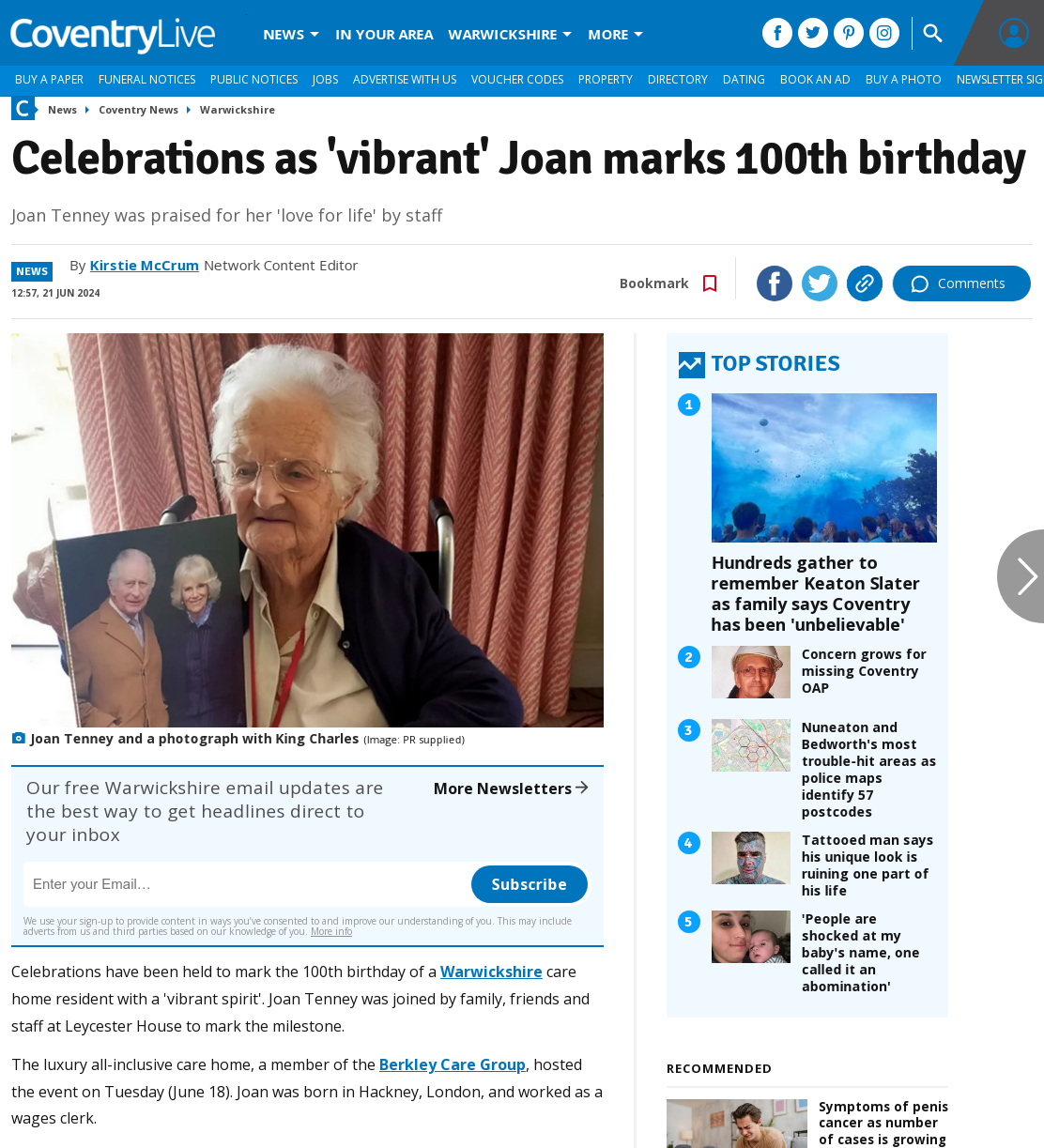 Celebrations as 'vibrant' Joan marks 100th birthday