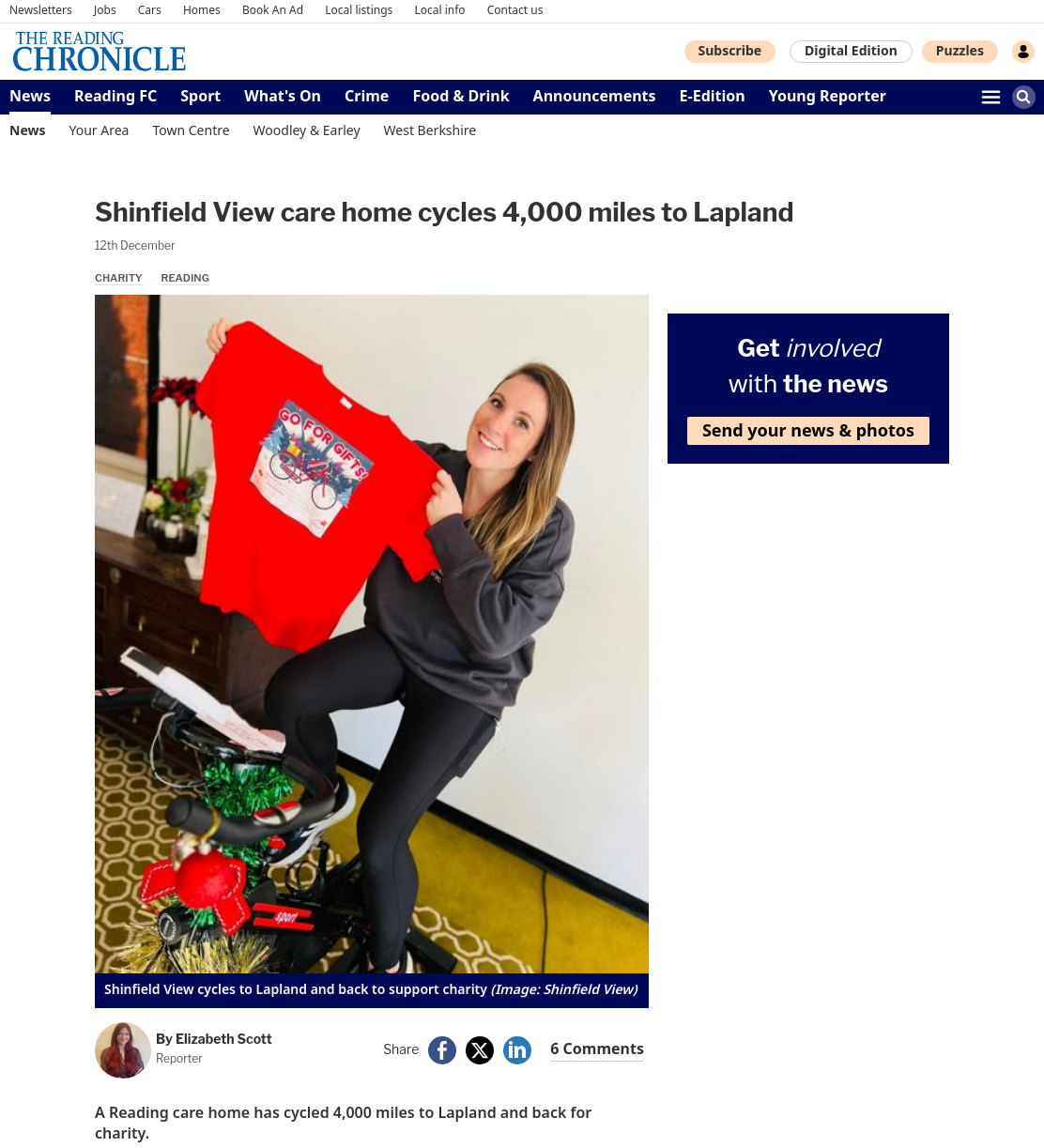 Reading care home cycles 4,000 miles to Lapland for charity