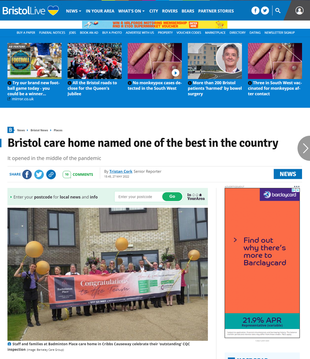 Bristol care home named one of the best in the country