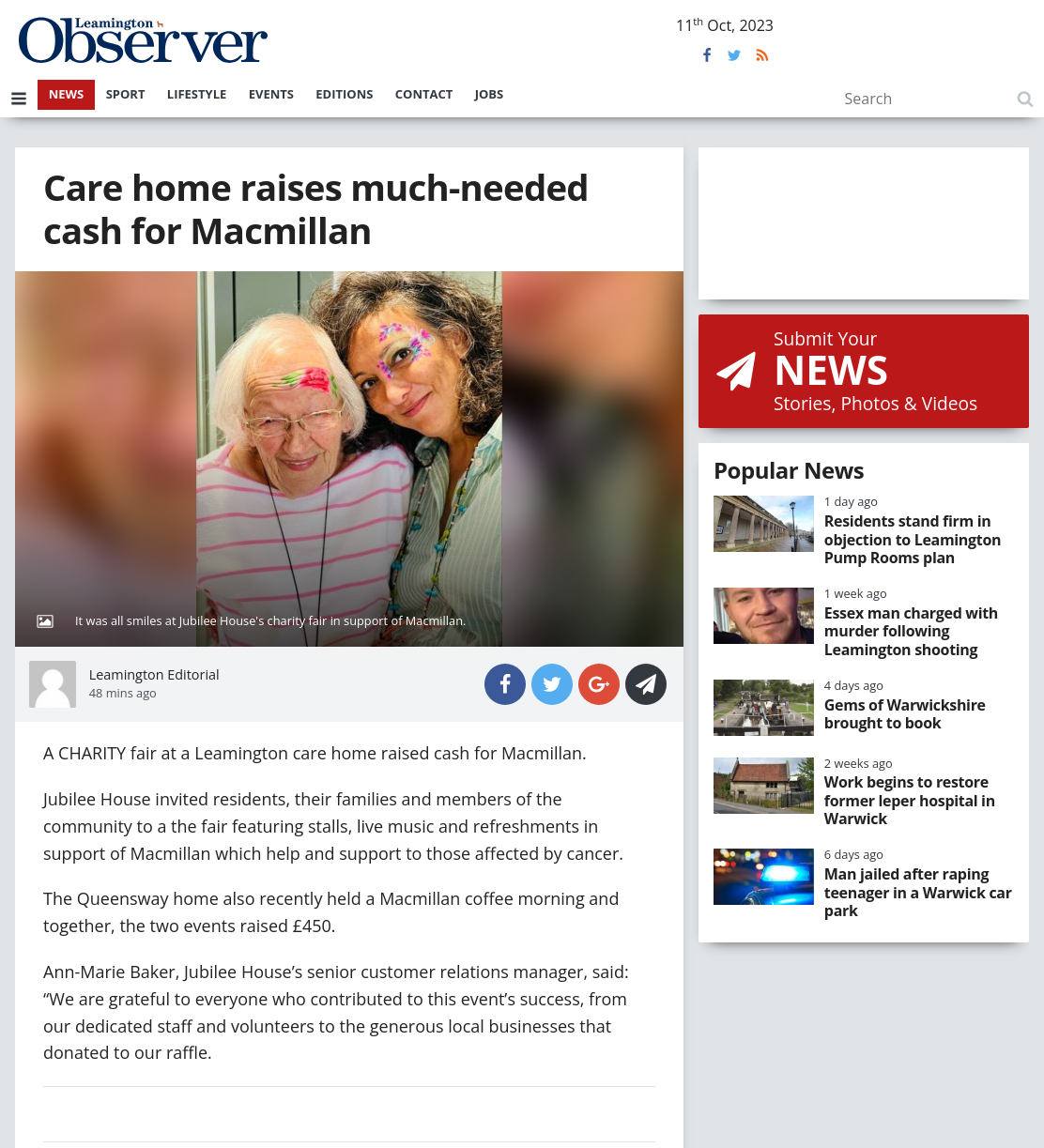 Care home raises much-needed cash for Macmillan