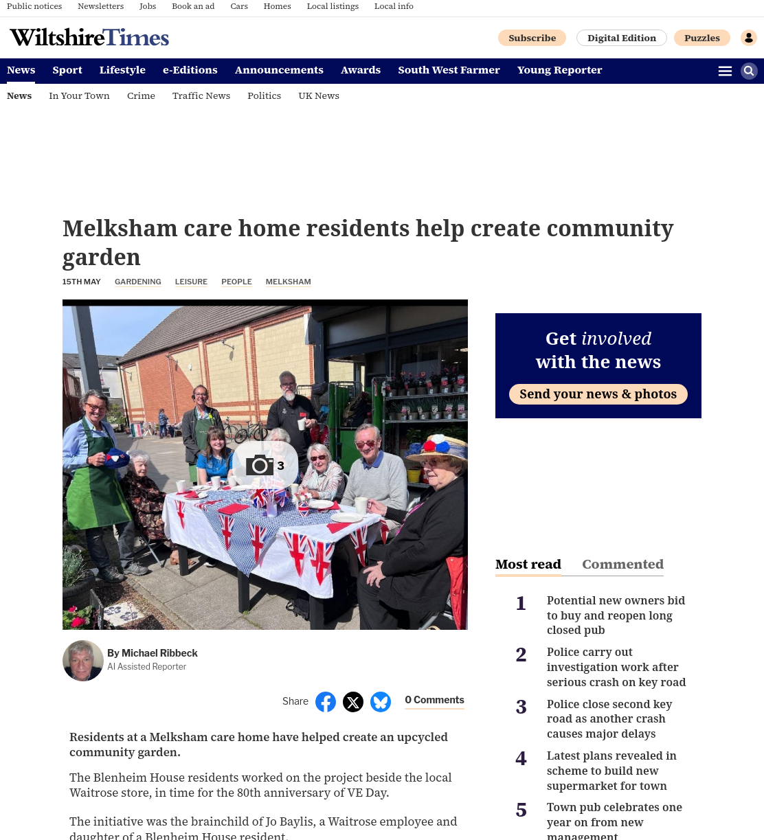 Melksham care home residents create upcycled community garden