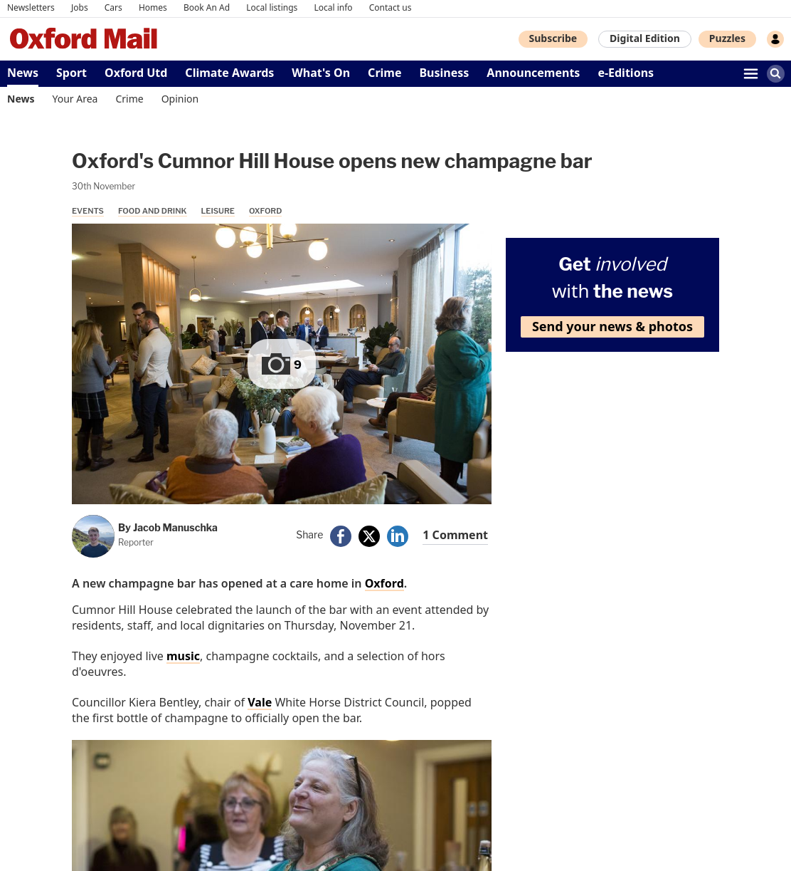 New champagne bar opens at Oxford care home