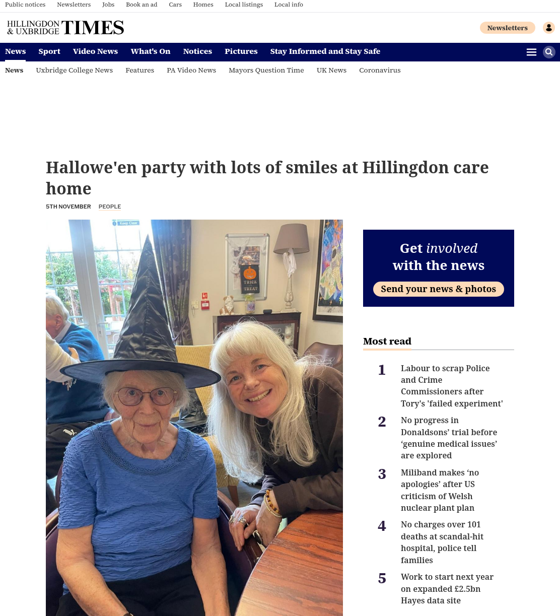 Hallowe'en party with lots of smiles at Hillingdon care home