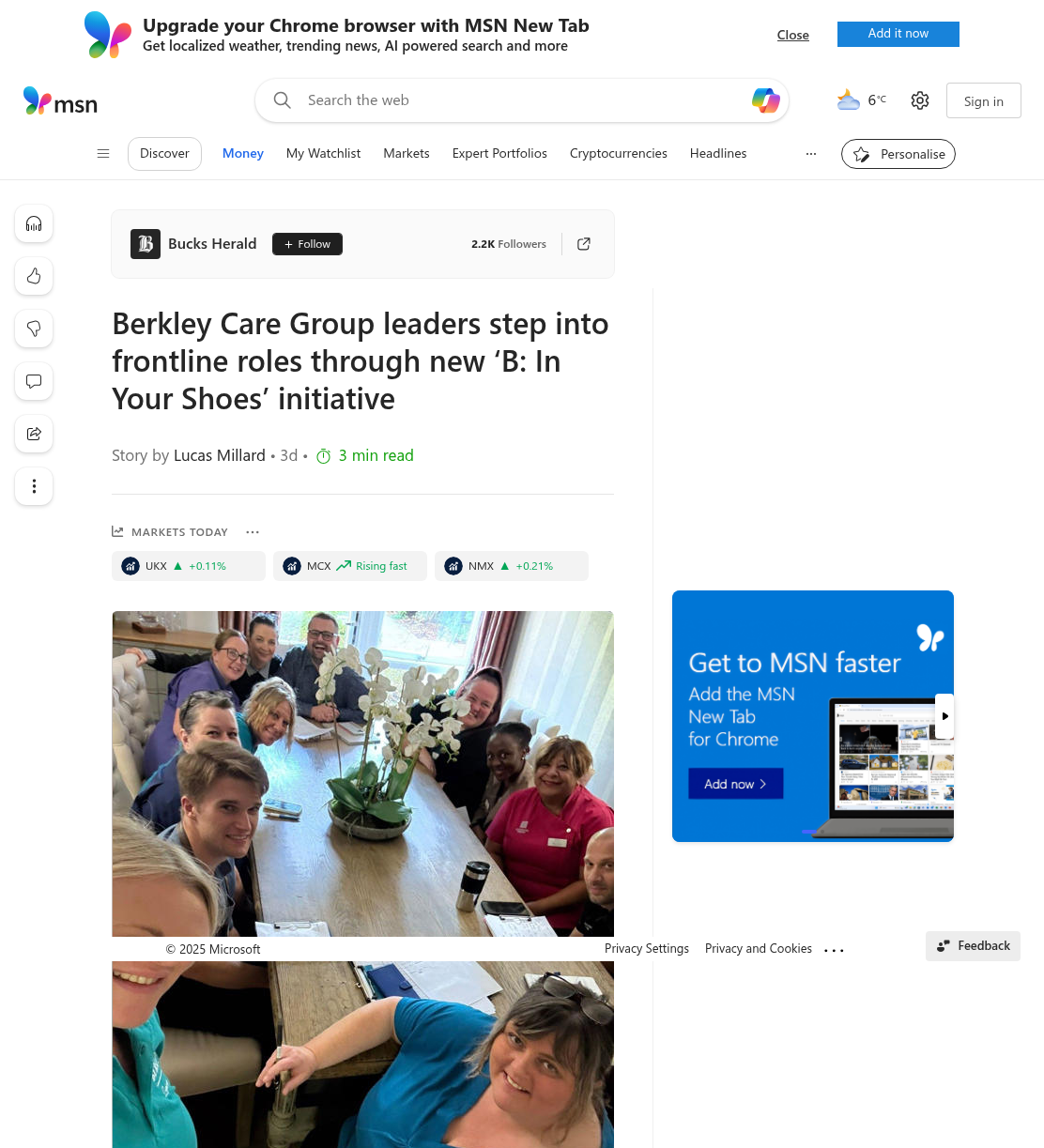 Berkley Care Group leaders step into frontline roles through new ‘B: In Your Shoes’ initiative