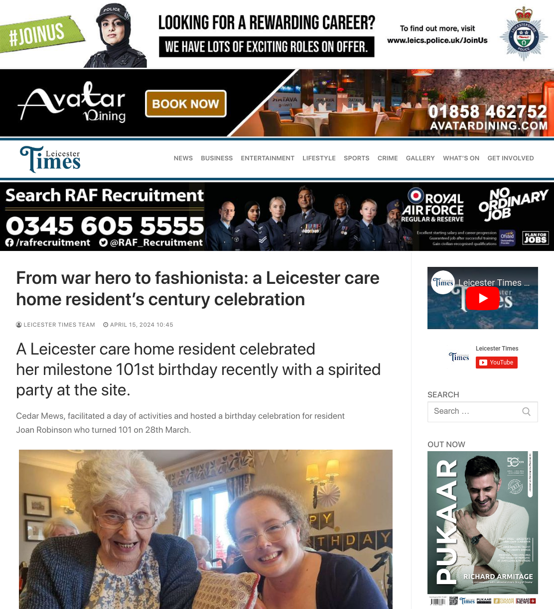 From war hero to fashionista: a Leicester care home resident’s century celebration – Leicester Times | Weekly Newspaper | Leicester News