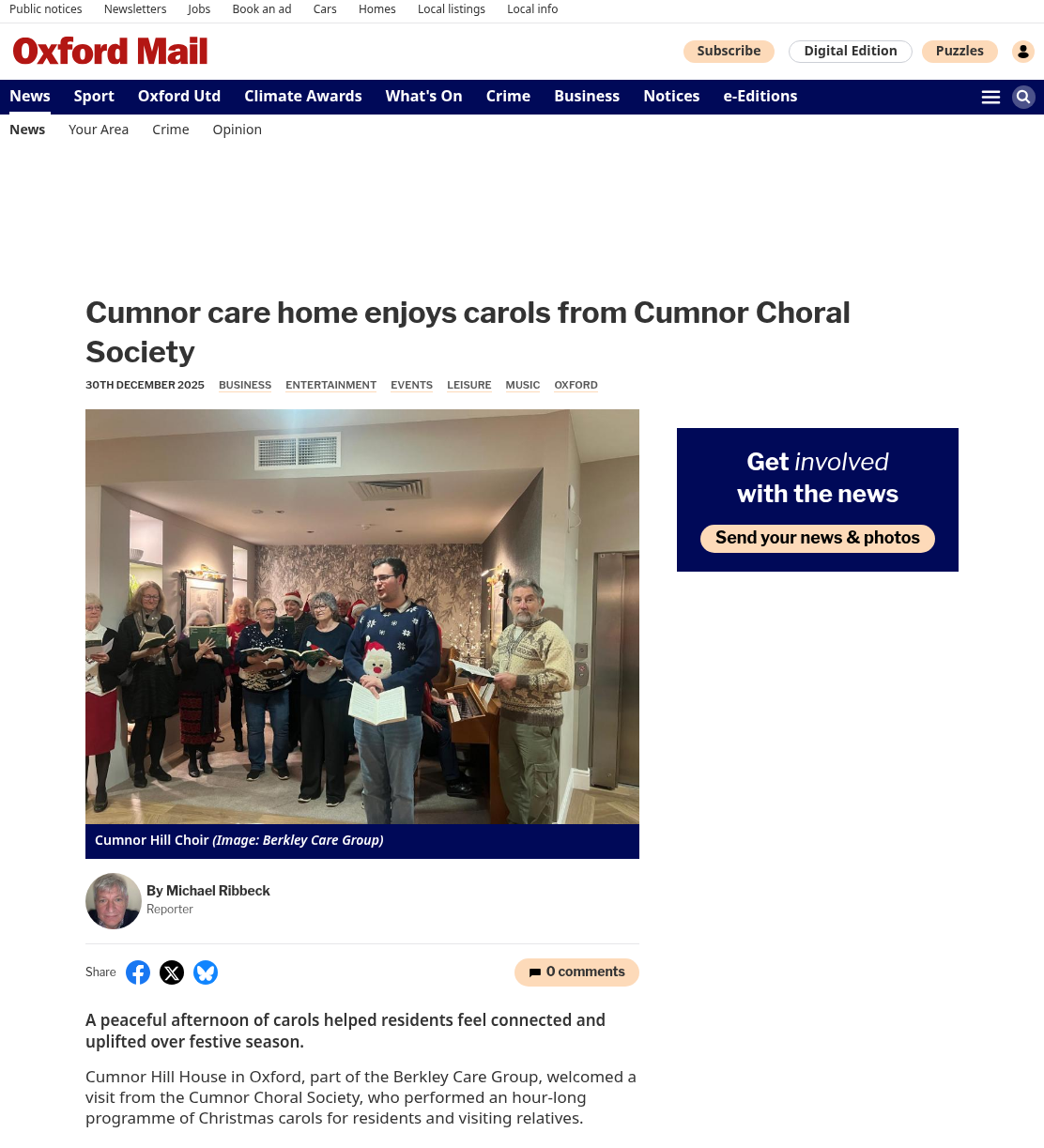 Christmas singalong sparks joy at care home