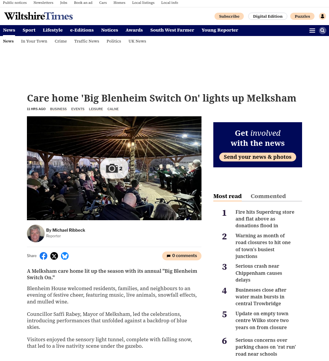 Care home lights up thanks to festive switch on