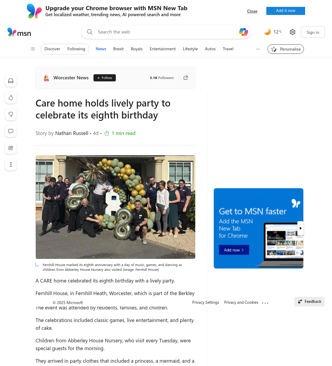 Care home holds lively party to celebrate its eighth birthday