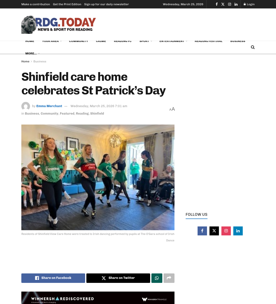 Shinfield care home celebrates St Patrick’s Day