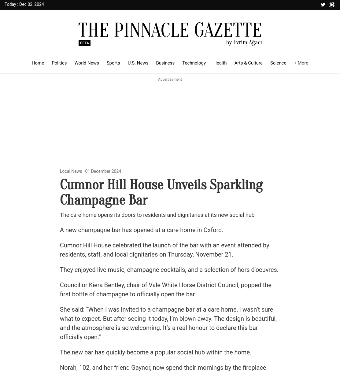 Cumnor Hill House Unveils Sparkling Champagne Bar