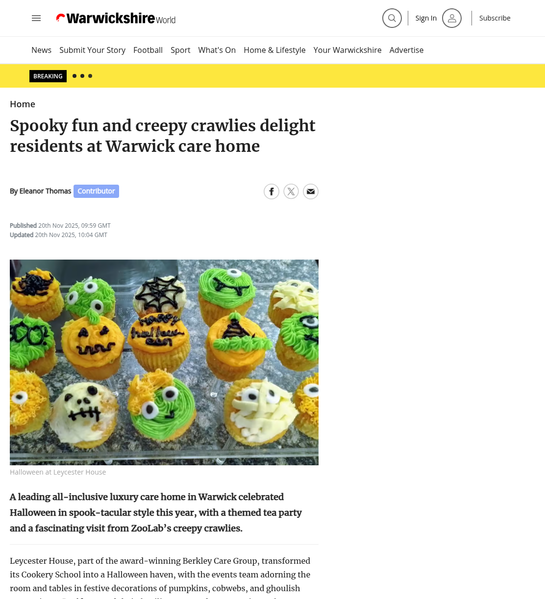 Spooky fun and creepy crawlies delight residents at Warwick care home