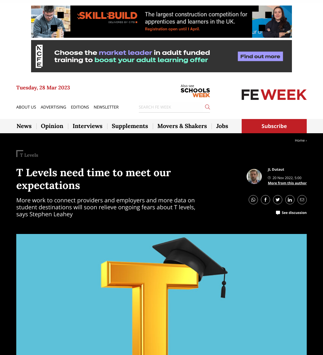T levels are popular with young people - now for everyone else