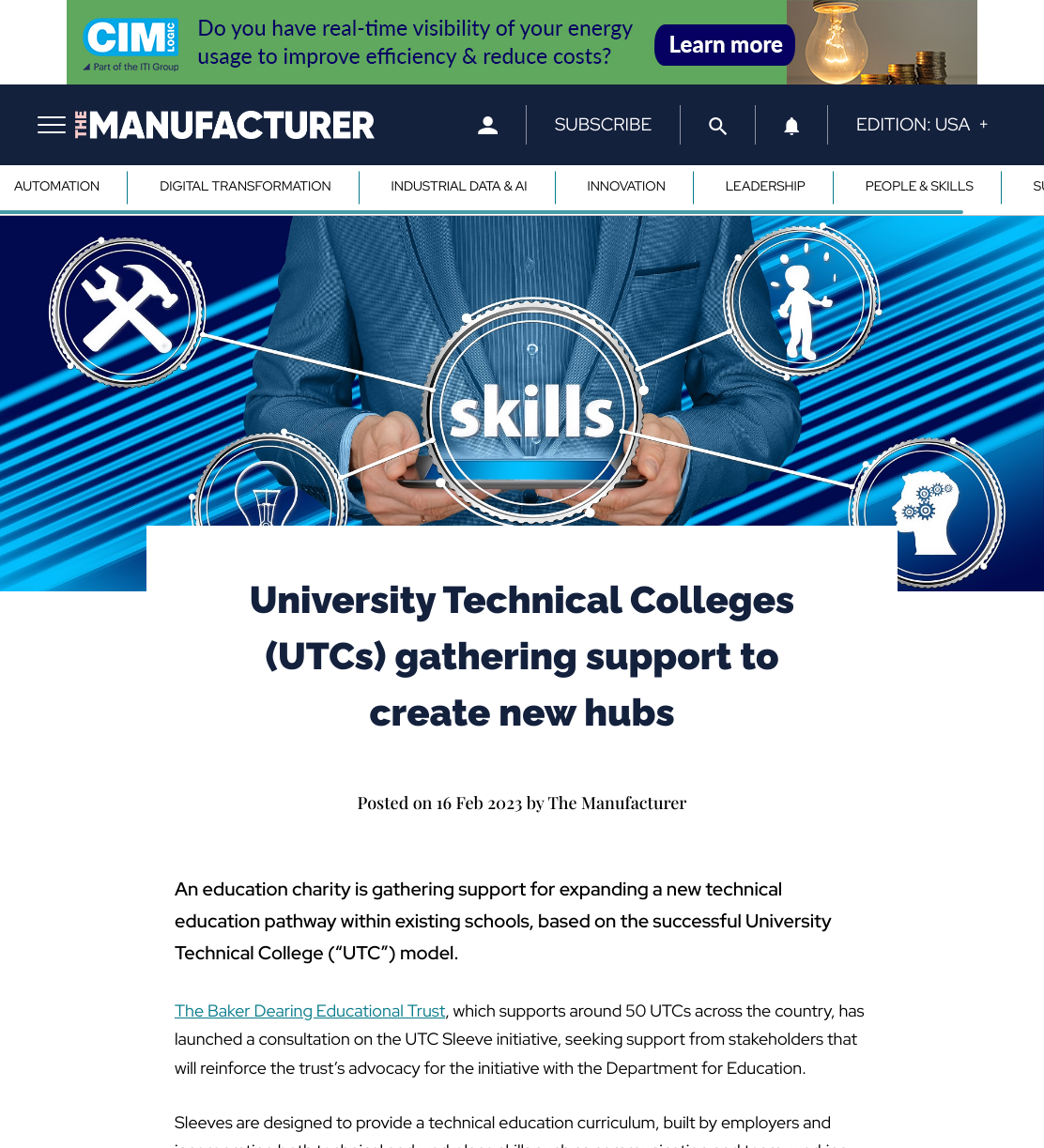 University Technical Colleges (UTCs) gathering support to create new hubs - The Manufacturer