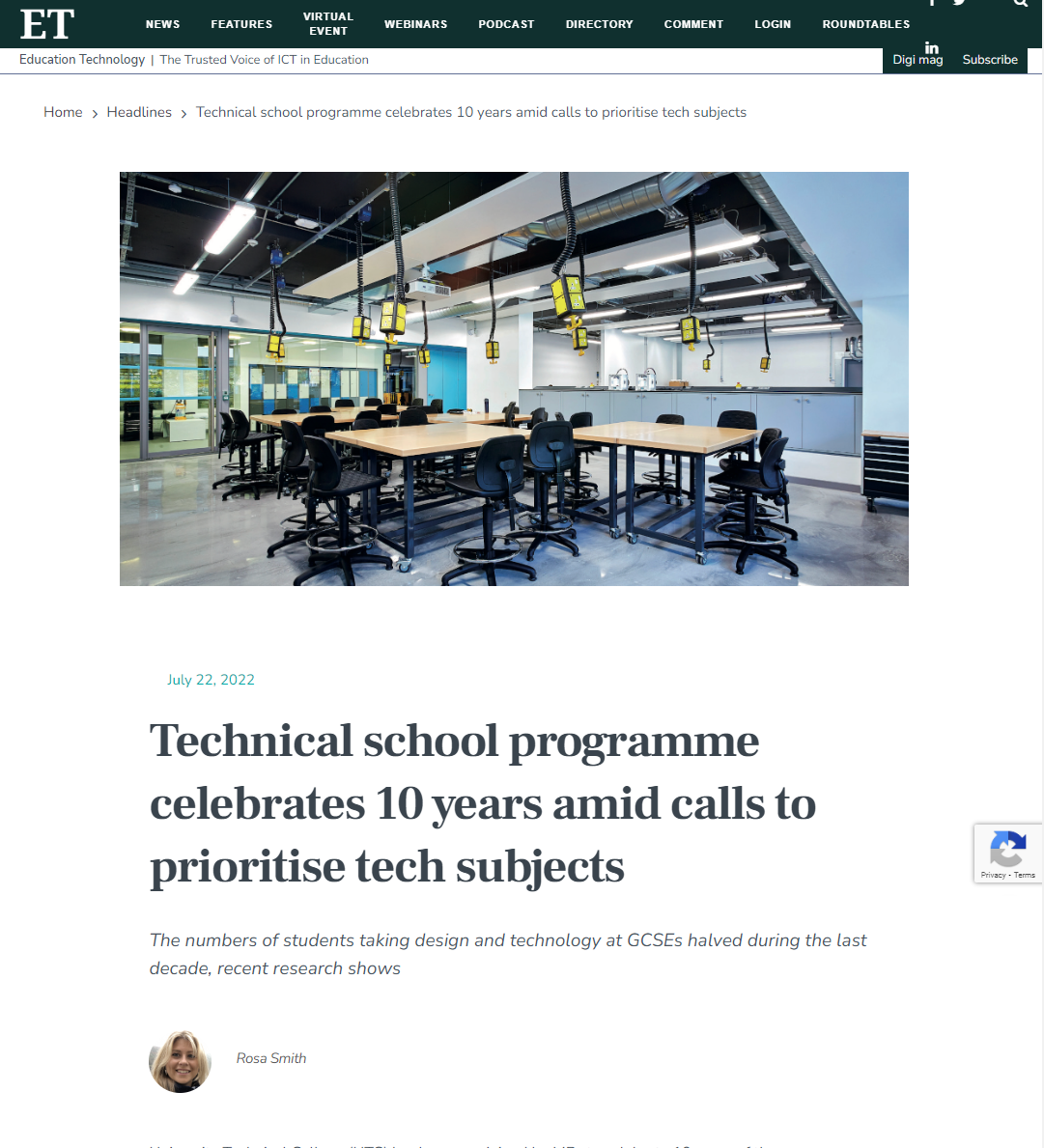 Technical school programme celebrates 10 years amid calls to prioritise tech subjects - Education Technology