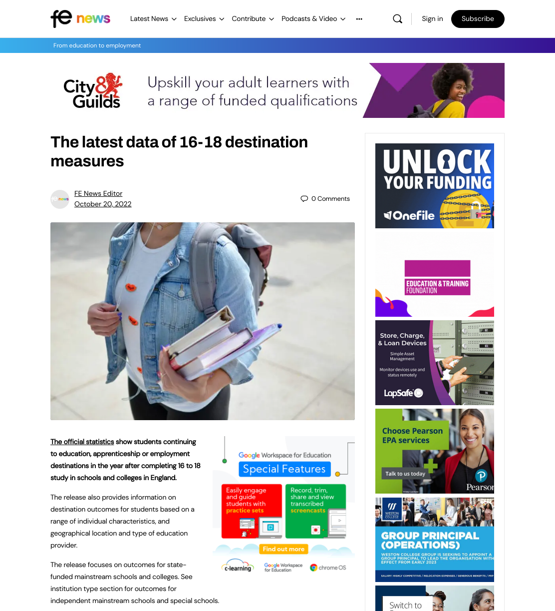 The latest data of 16-18 destination measures – FE News